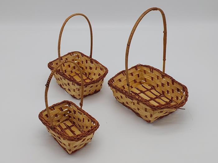 Набор корзин прямоугольных плетеных из лозы для флористики цветов и подарков 3 шт. (438596005) - фото 2 Набор корзин прямоугольных плетеных из лозы для флористики цветов и подарков 3 шт. (438596005) - фото 2