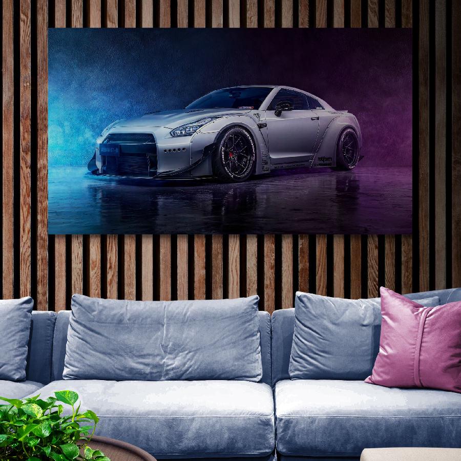 Картина на холсте HolstPrint Спорткар Ниссан 50х100 см