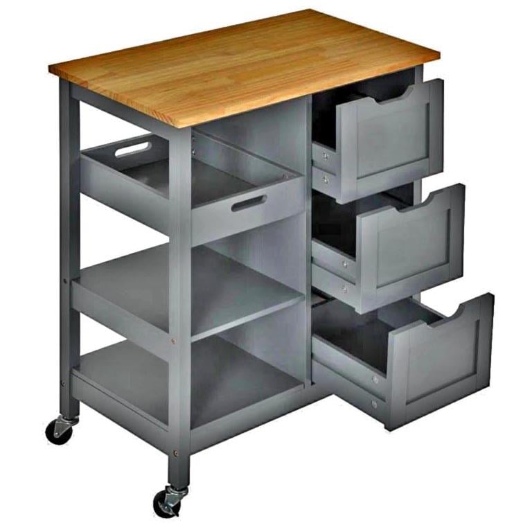 Стол-тележка из дерева Нокрос Маренго/Охра (СТЛ-00211904)