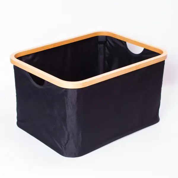 Органайзер для хранения вещей тканевый с бамбуковой рамой 45х35х24 см - фото 2 Органайзер для хранения вещей тканевый с бамбуковой рамой 45х35х24 см - фото 2