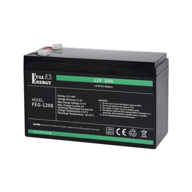 Батарея літієва акумуляторна Full Energy FEG-128 12В 8Аг Батарея літієва акумуляторна Full Energy FEG-128 12В 8Аг