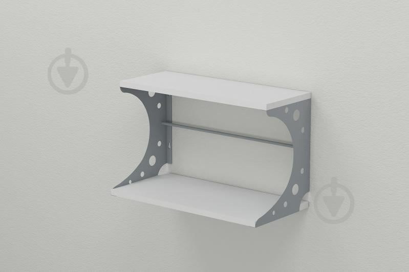 Полка настенная Ferrum-decor Букин 330x500x240 металл Серый ДСП Белое 16 мм (BUK0015)