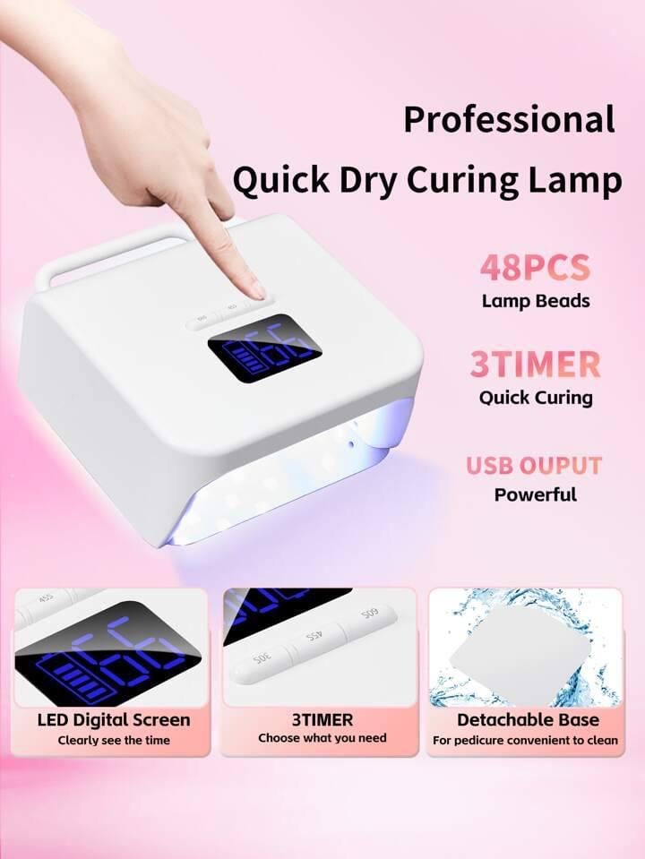 Лампа UV/LED беспроводная BY10 9600 mAh 220 Вт Белый - фото 9 Лампа UV/LED беспроводная BY10 9600 mAh 220 Вт Белый - фото 9