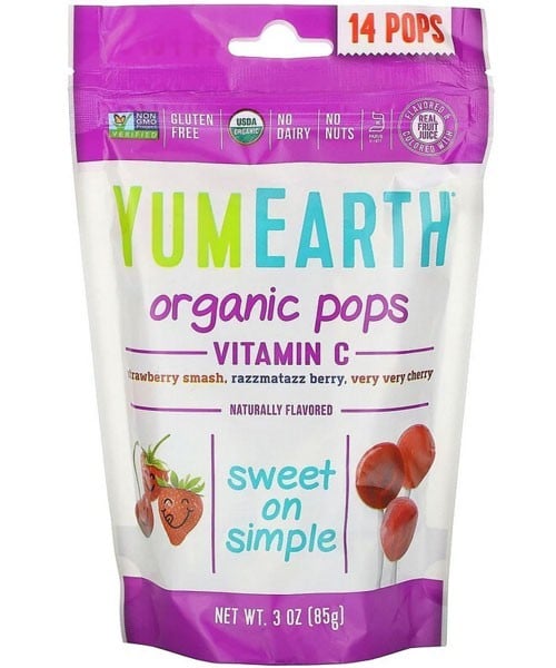 Льодяники органічні YumEarth з вітаміном C 14 шт 140 г