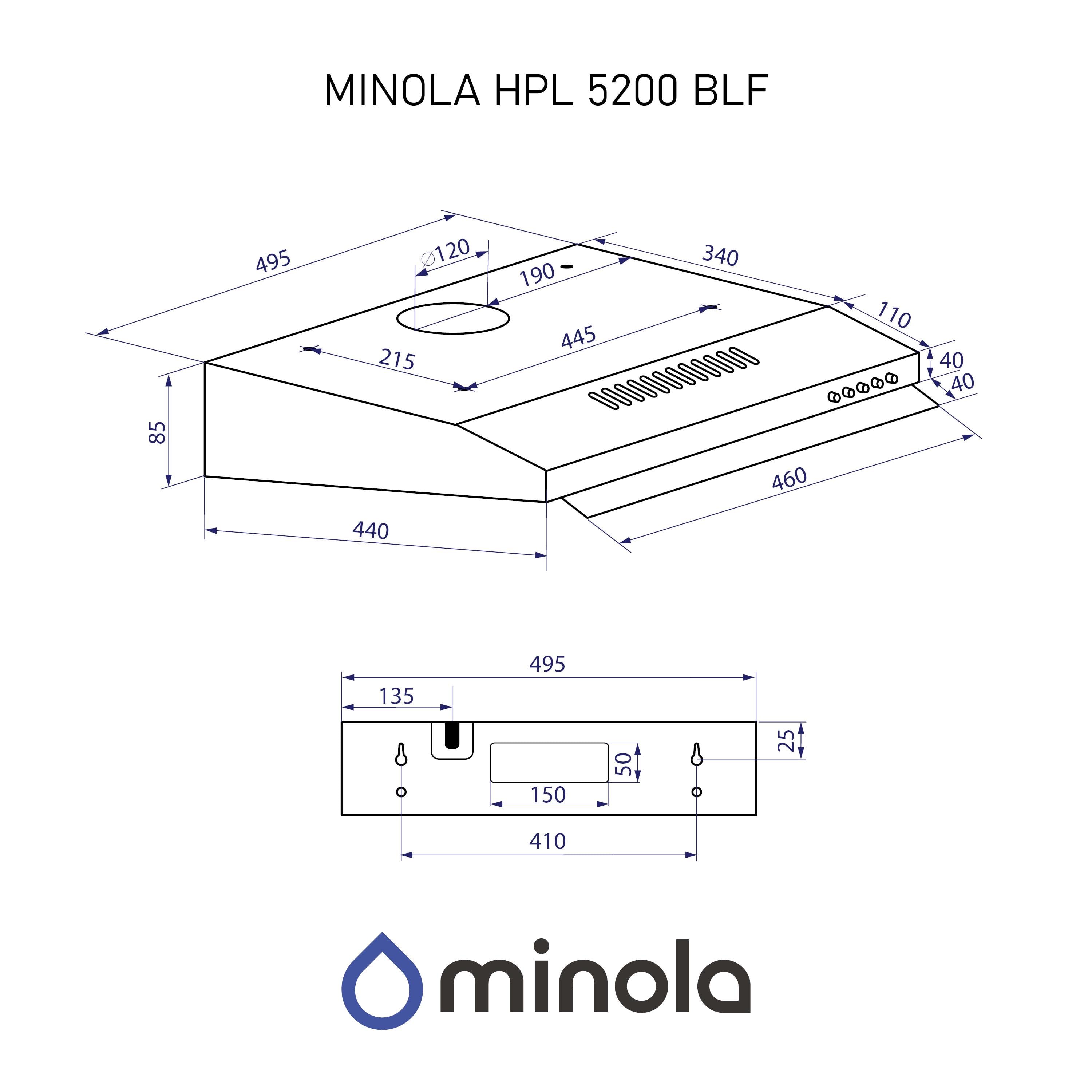 Вытяжка плоская Minola HPL 5200 BLF (5905538402478) - фото 13 Вытяжка плоская Minola HPL 5200 BLF (5905538402478) - фото 13
