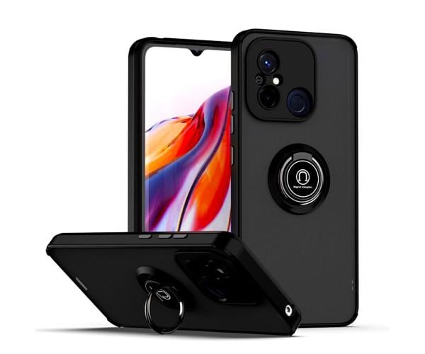 Чехол-накладка TPU Color Matte Ring для Xiaomi Redmi 12C Чёрный