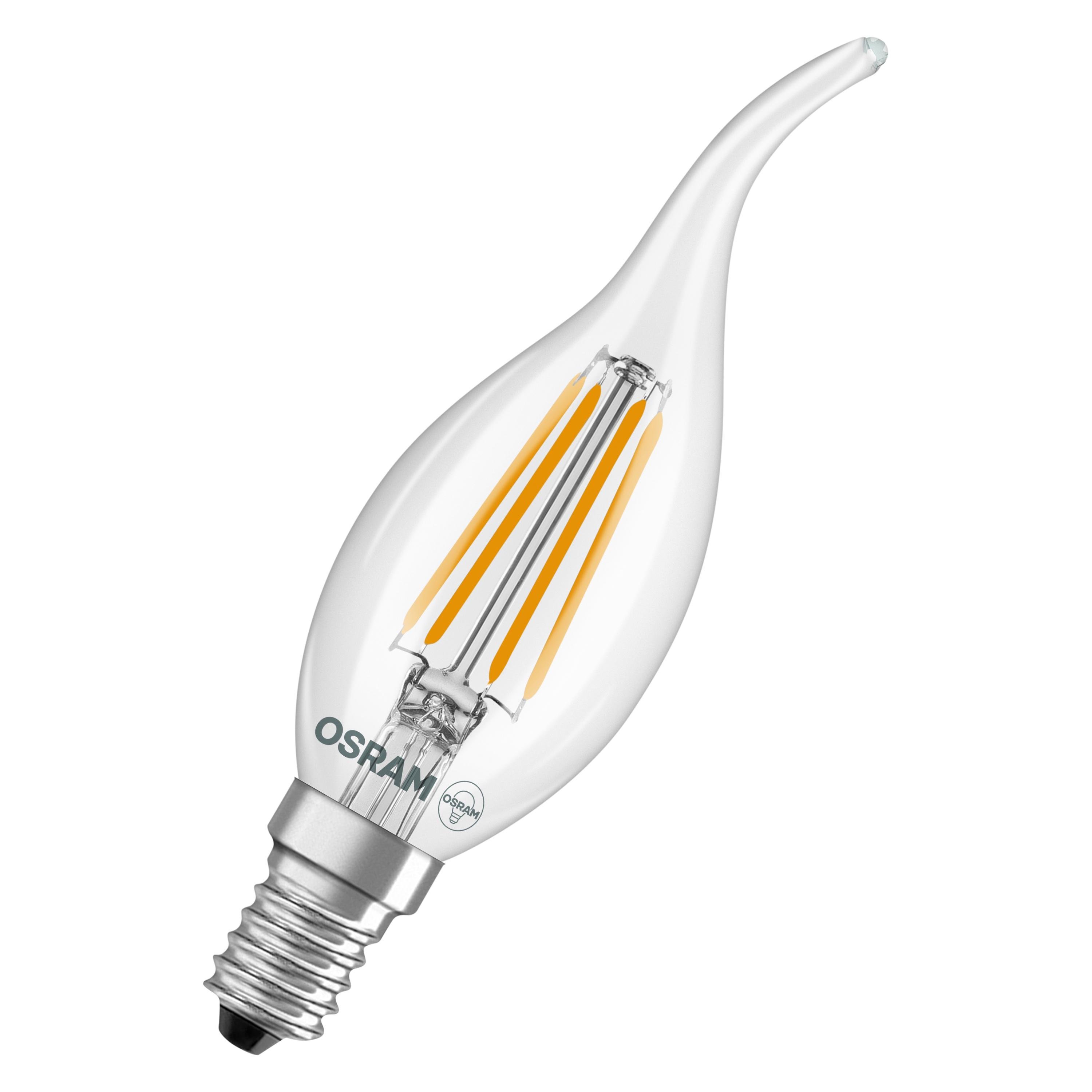 Лампа LED Osram CL BA 40 Filament 3,4W 230V 470lm 2700K E14 35x121 мм свічка (4099854468810)