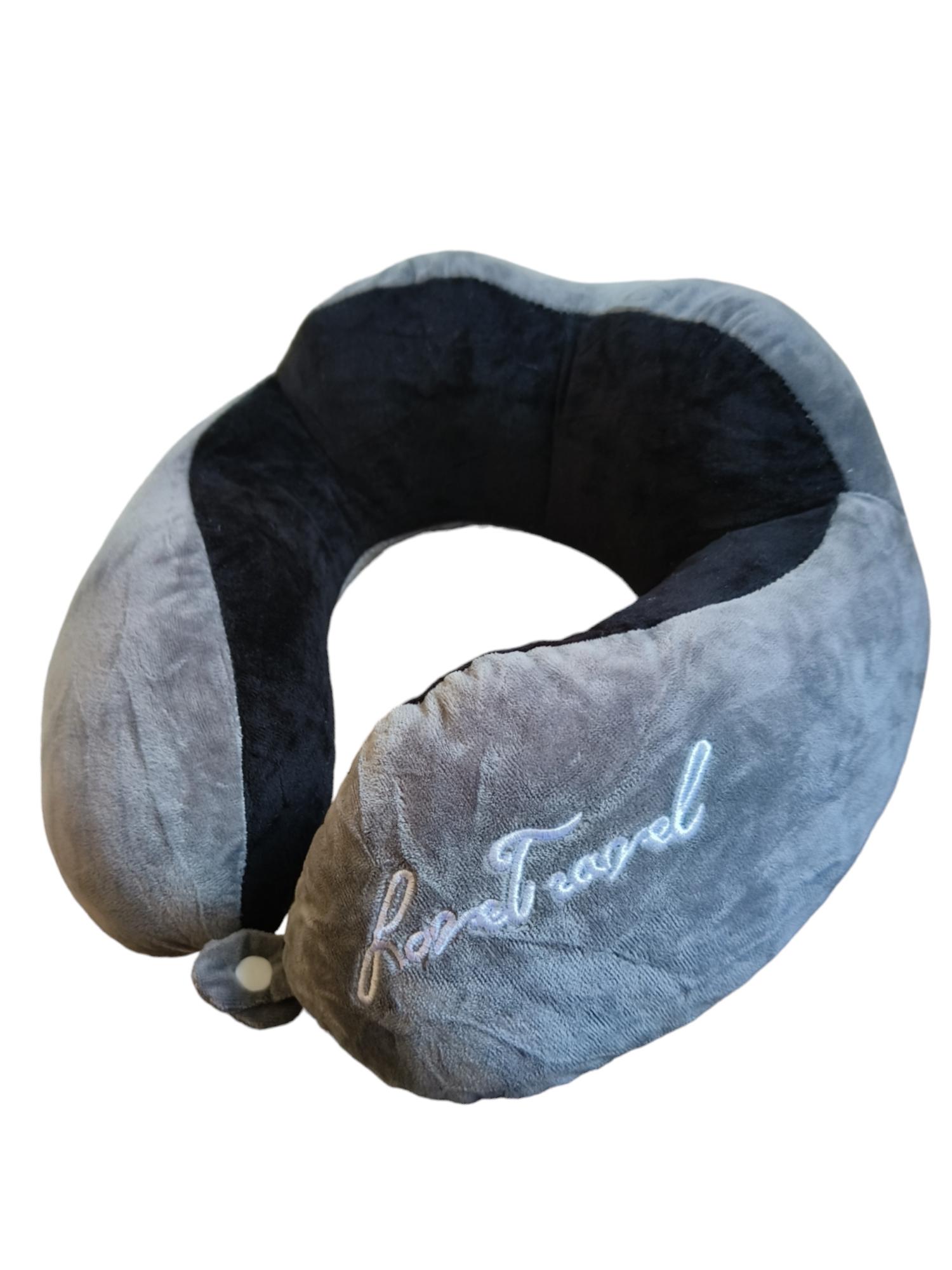 Подушка дорожня під шию 27х26х12 см Сірий (2553)