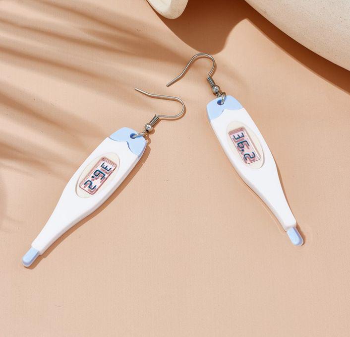 Серьги женские акриловые в виде термометра (2449201082)