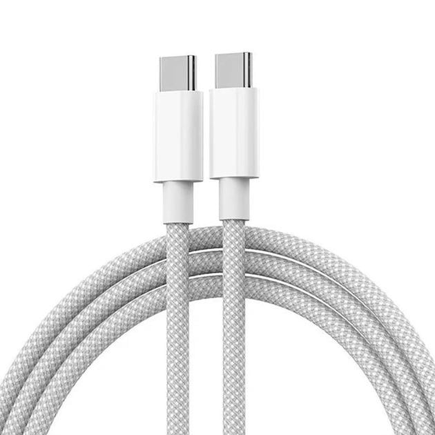 Кабель для заряджання смартфона USB-C to USB-C, 1м, білий (шнур тайп-с) (1010935-White) - фото 5 Кабель для заряджання смартфона USB-C to USB-C, 1м, білий (шнур тайп-с) (1010935-White) - фото 5