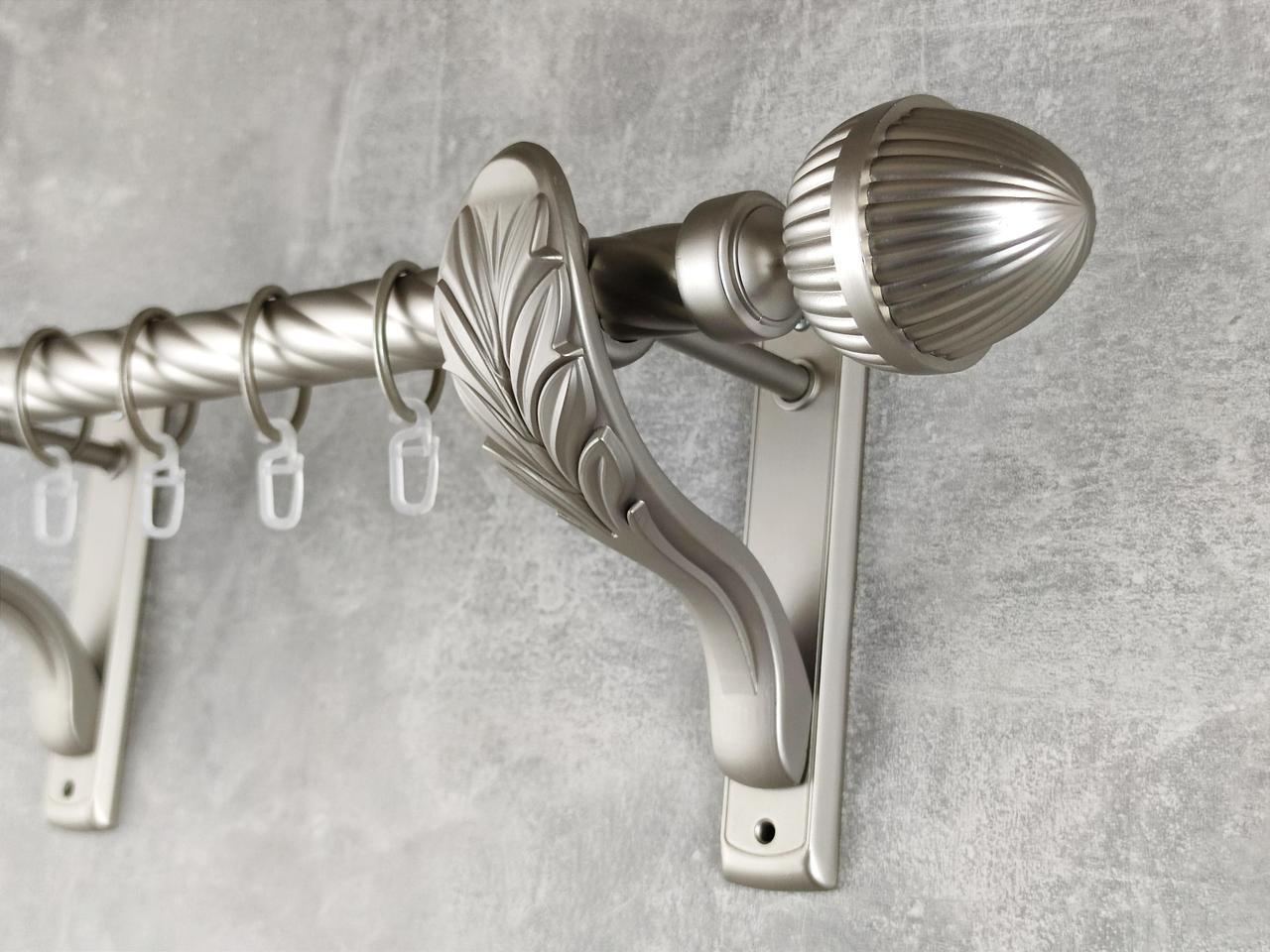 Карниз MStyle металлический для штор однорядный Одеон 25 мм крученый 160 см Сатин (5011345)