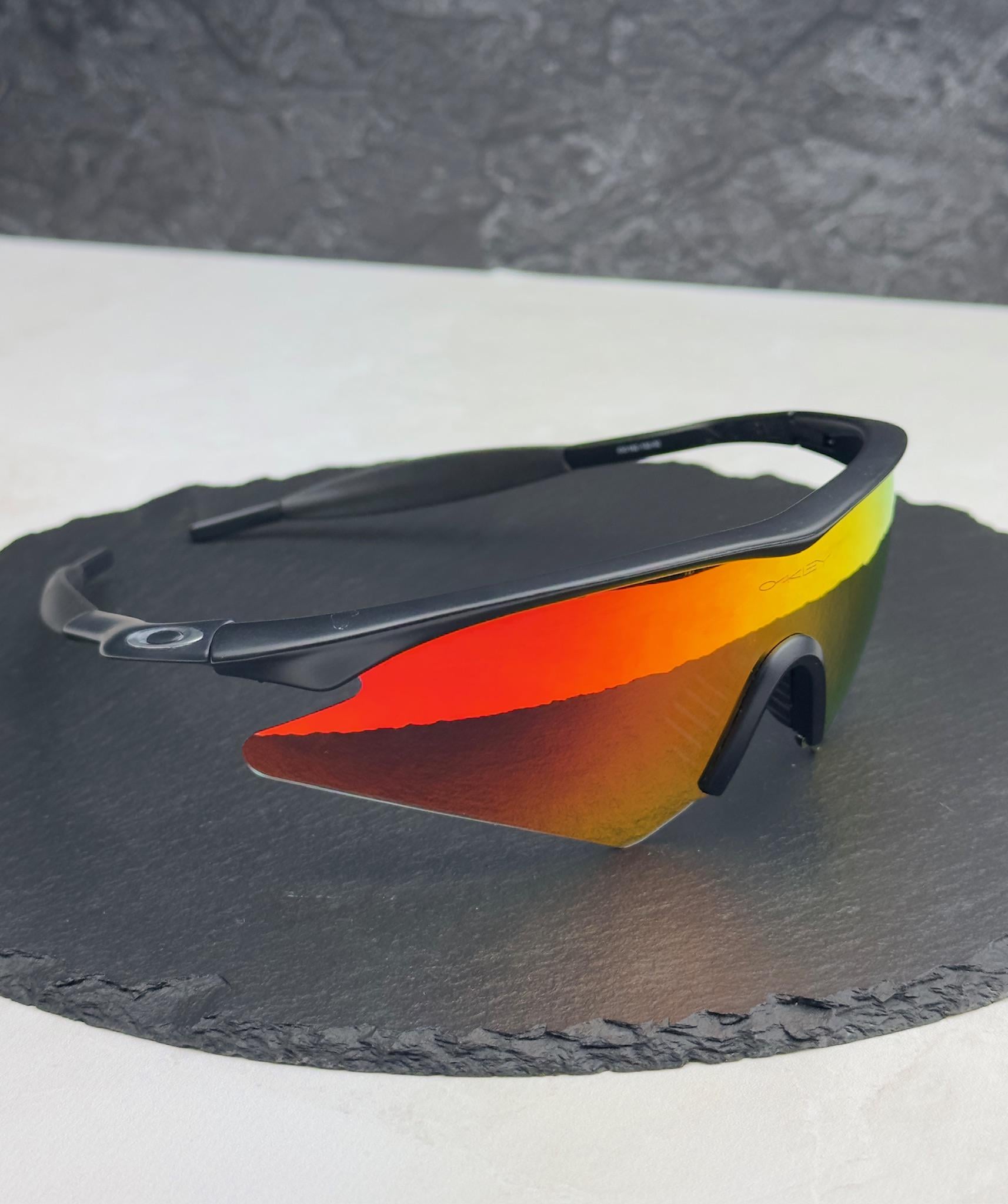 Солнцезащитные очки Oakley M Frame матовые с линзой Fire Iridium спортивный щиток культовые мужские Черный