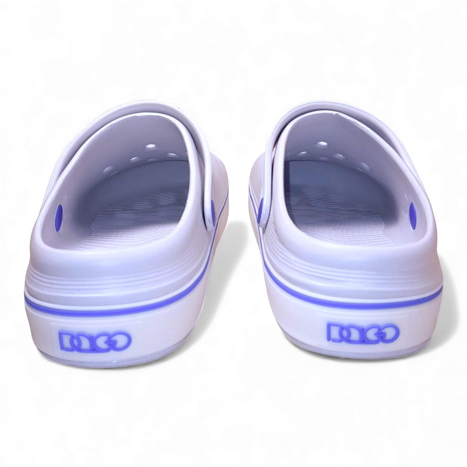 Сабо женские Dago из EVA пены с голубой лентой р. 41 26,5 см Белый (2821336919) - фото 8 Сабо женские Dago из EVA пены с голубой лентой р. 41 26,5 см Белый (2821336919) - фото 8