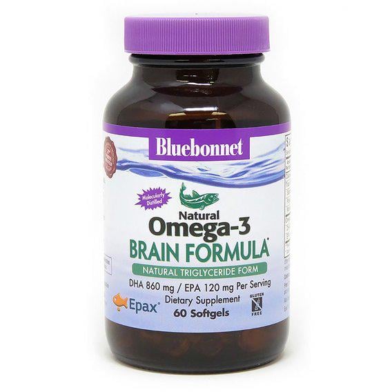 Омега 3 Bluebonnet Nutrition Natural Omega-3 Brain Formula 60 Softgels (BLB0944)