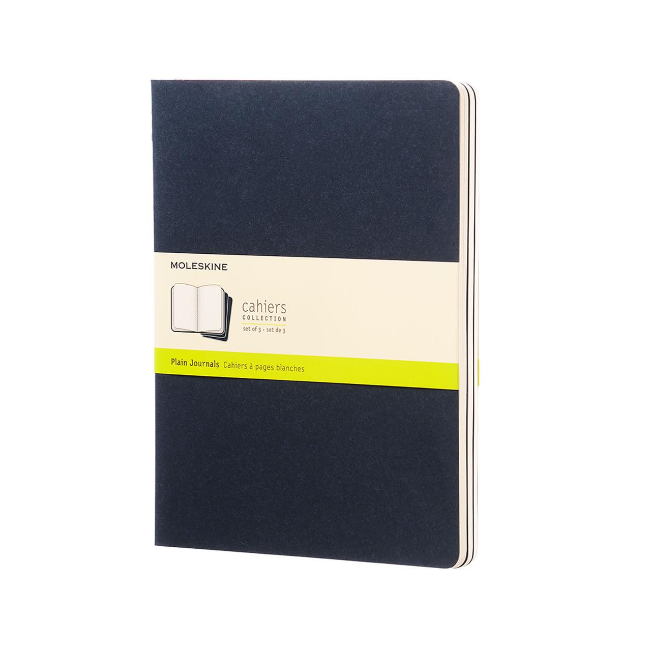 Блокнот Moleskine Cahier большой 120 страниц чистые листы 19х25 см Синий