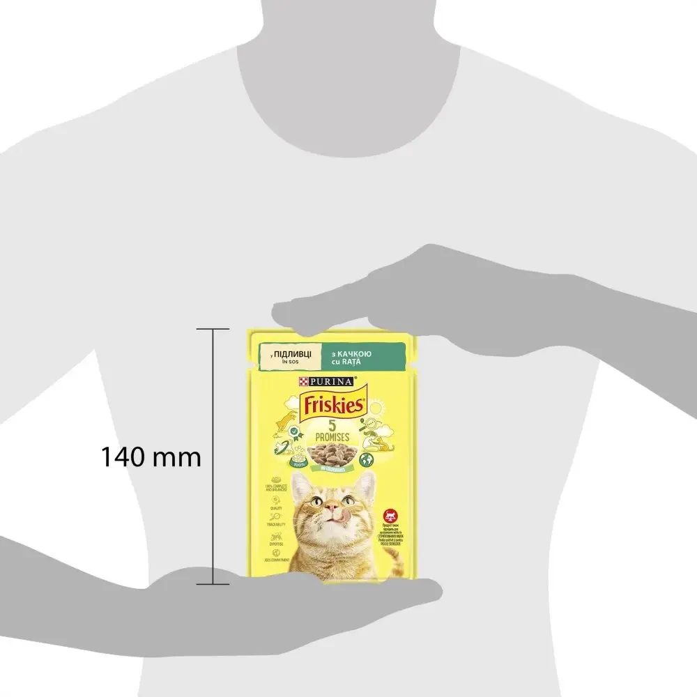 Вологий корм пауч для котів Friskies pouch качка 85 г (7613036962278) - фото 3