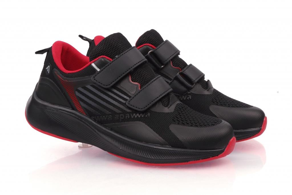 Кроссовки для мальчиков 1061 в сетку р. 34 Черно-красный