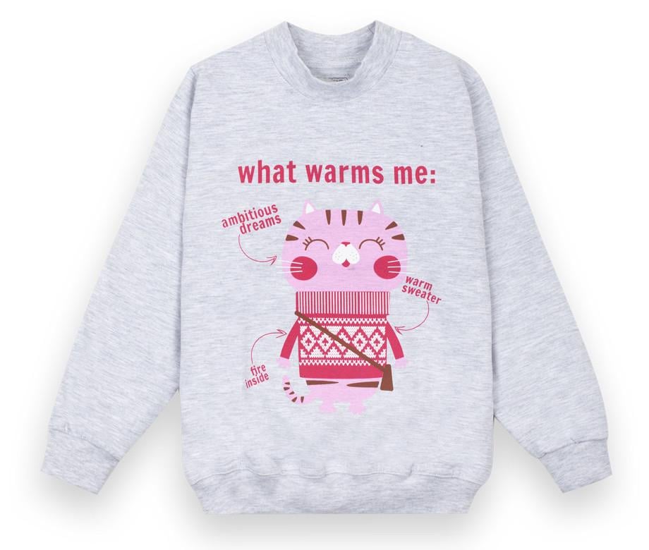 Свитер детский для девочки Gabbi DG-20-26-2 Симпотяжки 110 см Светло-серый (12431)