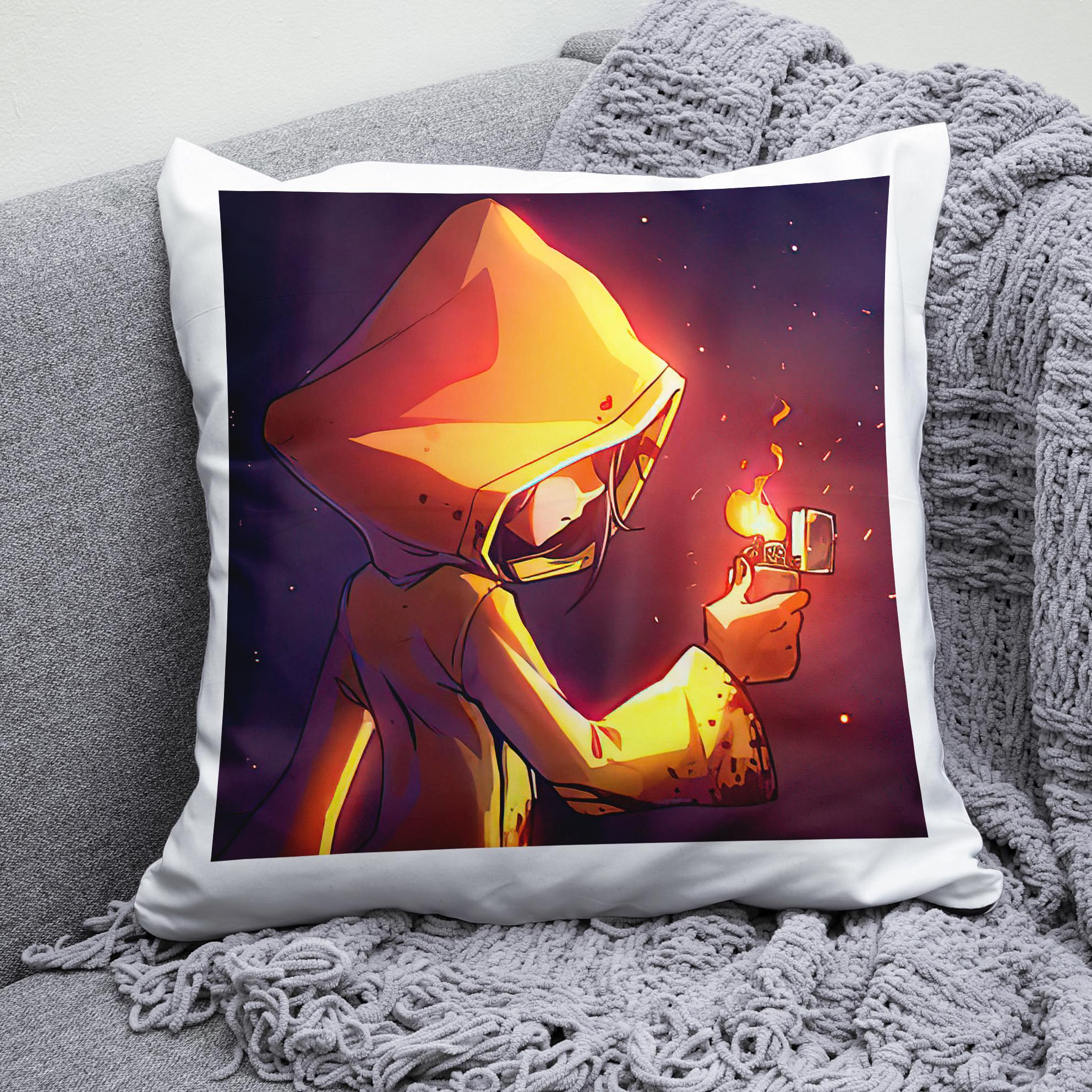 Плюшевая подушка квадрат с принтом игры Little Nightmares