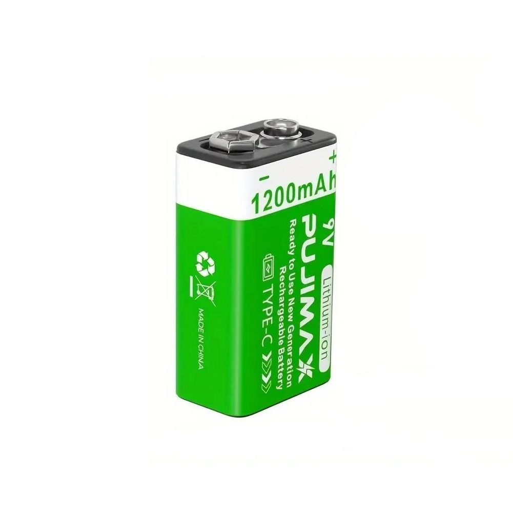 Аккумулятор Крона Pujimax 6F22/6LR61 с Type-C Li-Ion 9V 1200 mAh (2575993158)