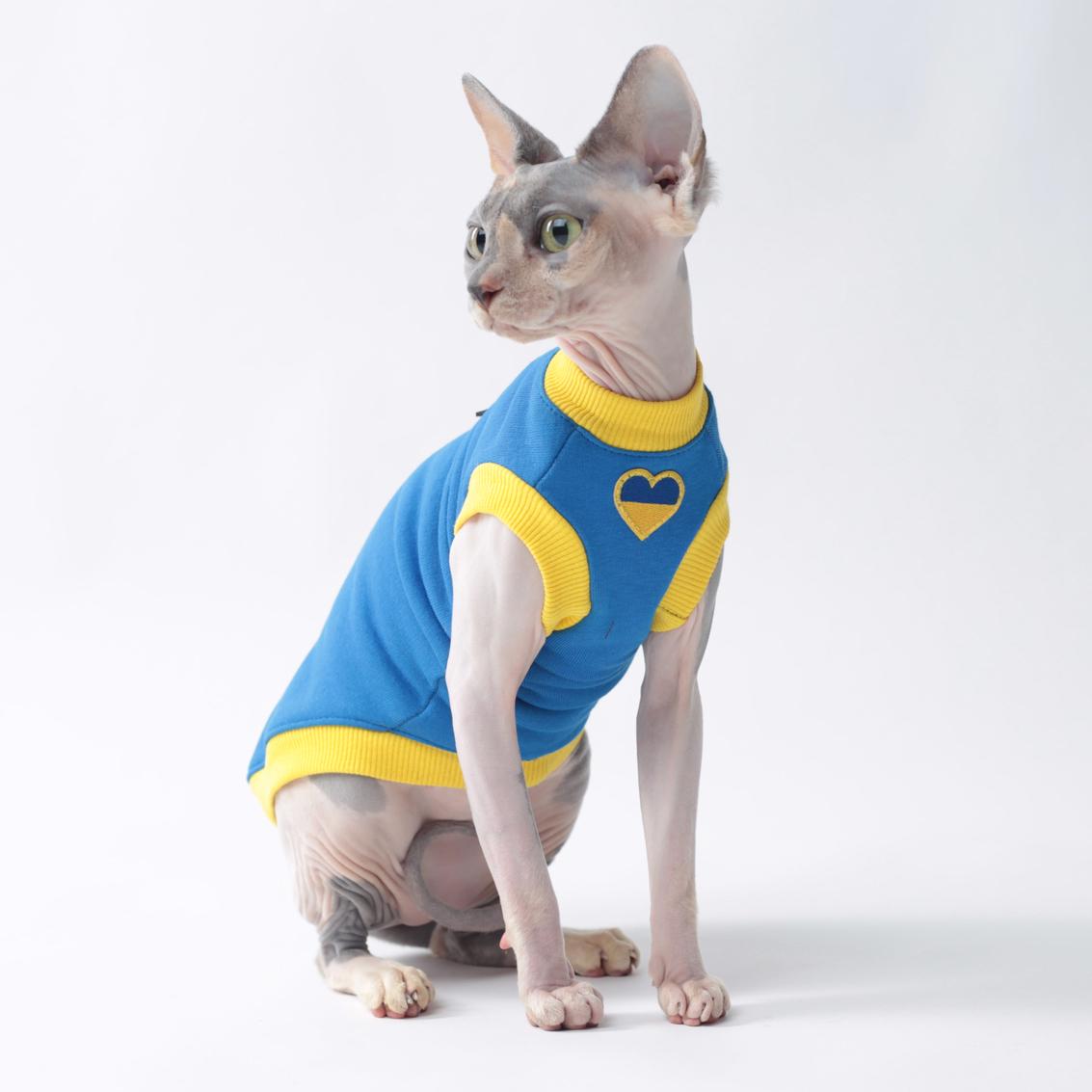 Майка для котів без рукава Style Pets UK Патріотична XL Blue (477XL)