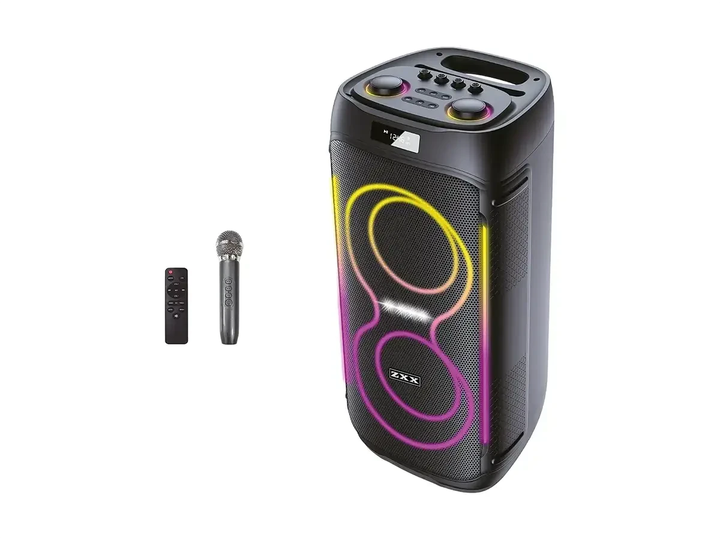 Портативная колонка на аккумуляторе с микрофоном ZXX-5509 TWS/FM/USB/TF/BT/LED/REC/ДК/MIC 1200 Вт 2x6,5" 265х265х620 мм (ML-04489) Портативная колонка на аккумуляторе с микрофоном ZXX-5509 TWS/FM/USB/TF/BT/LED/REC/ДК/MIC 1200 Вт 2x6,5" 265х265х620 мм (ML-04489)