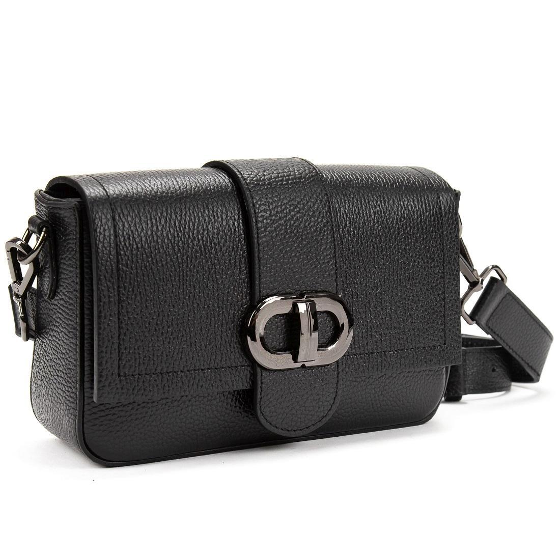 Жіноча сумка крос-боді Royal Bag F-IT-9863A з клапаном на застібці Чорний (6451)