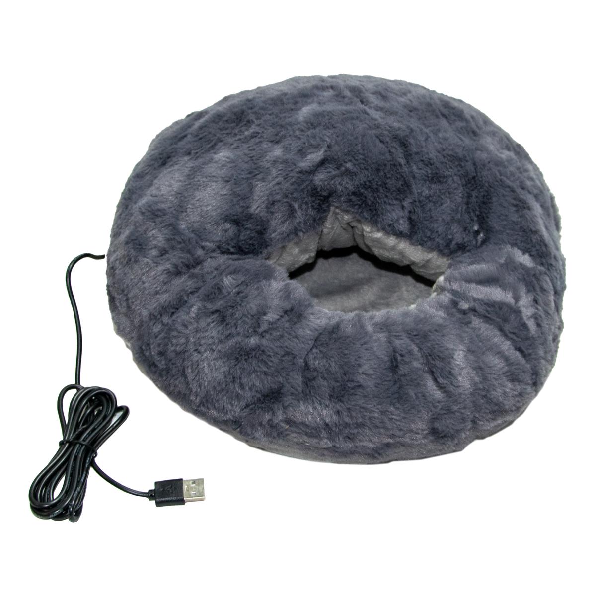 Электрогрелка для ног от USB мягкая многоразовая Серый (1010790-Gray)