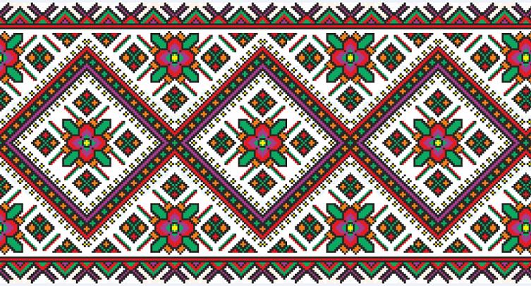 Вышиванка на авто 3D Tuning Studio 59 1000х200х0,15 мм Коричнево зеленый (1164)