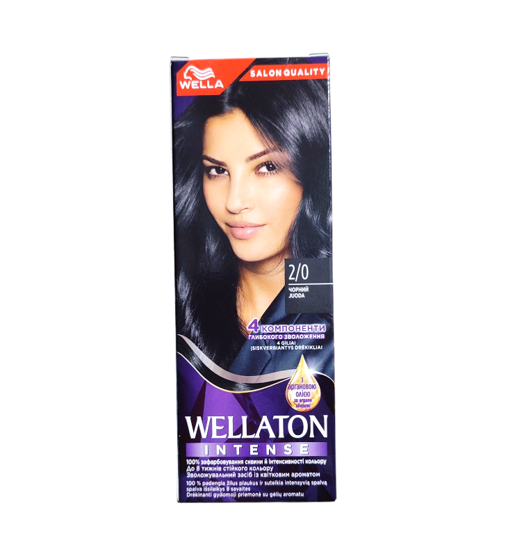 Крем-краска для волос Wellaton Intense 2/0 Черный 110 мл