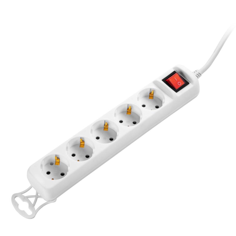 Удлинитель сетевой 2E 5xSchuko с выключателем 3G 1,5 мм 1,5 м White (2E-U05ESM1.5) - фото 3