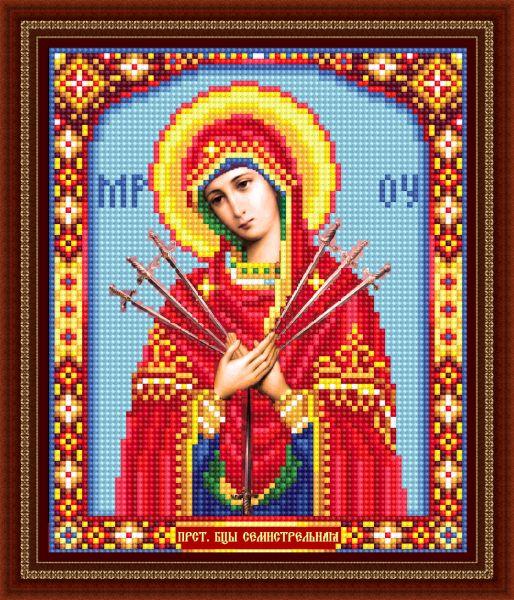 Алмазна мозаїка Ікона Семистрільна 19х23 см (1878035732) - фото 1 Алмазна мозаїка Ікона Семистрільна 19х23 см (1878035732) - фото 1