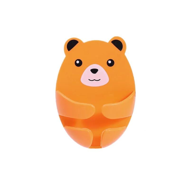 Держатель электрической вилки самоклеящийся настенный Мишка Оранжевый (2498595993)