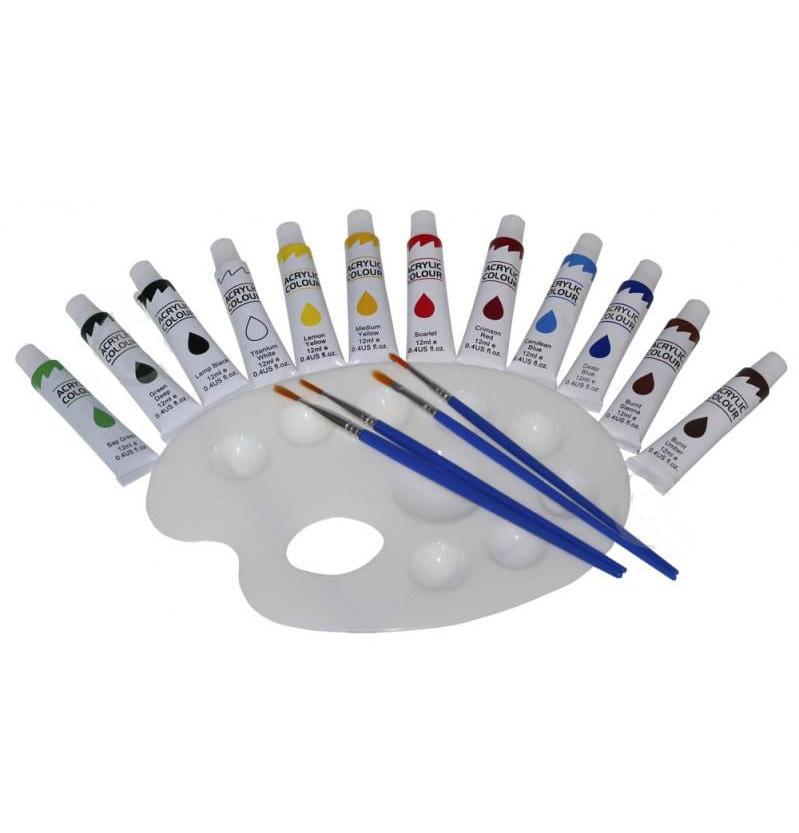 Фарби олійні WW01650ST 12 кол 12 мл на палітрі з пензликами - фото 2 Фарби олійні WW01650ST 12 кол 12 мл на палітрі з пензликами - фото 2