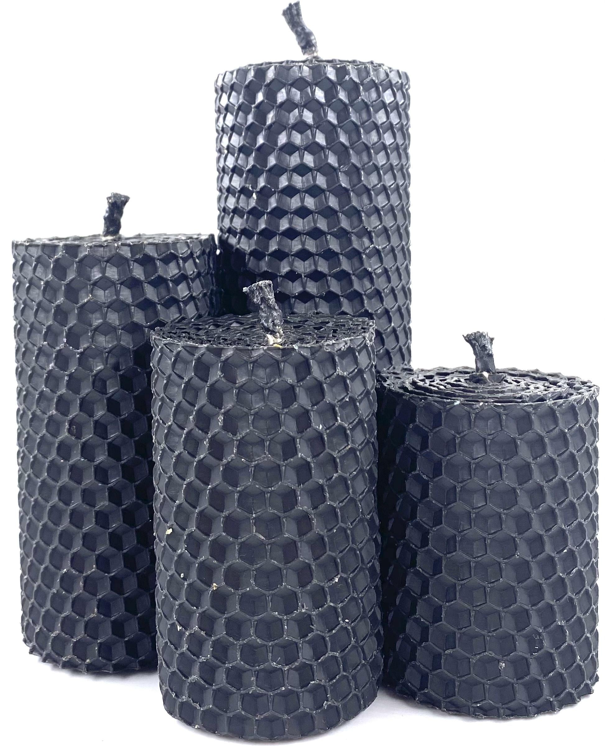 Набор 4-х декоративных свечей из натуральной вощины Черный (1787) Набор 4-х декоративных свечей из натуральной вощины Черный (1787)