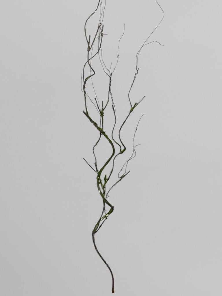 Штучна декоративна гілка з мохом 100 см Коричневий (Р03037)