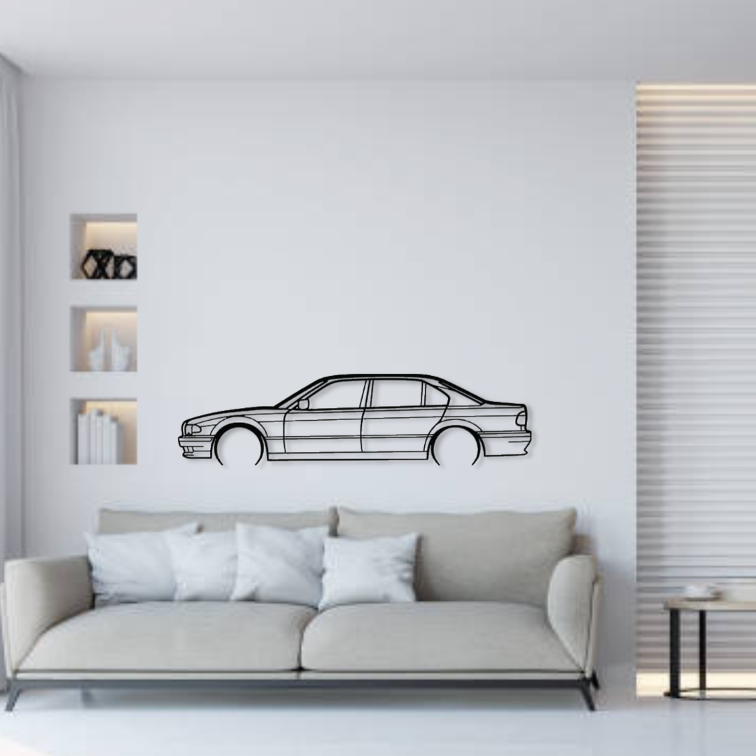 Декор на стену авто BMW 740 E38 1999 из металла 140 см (auto236)