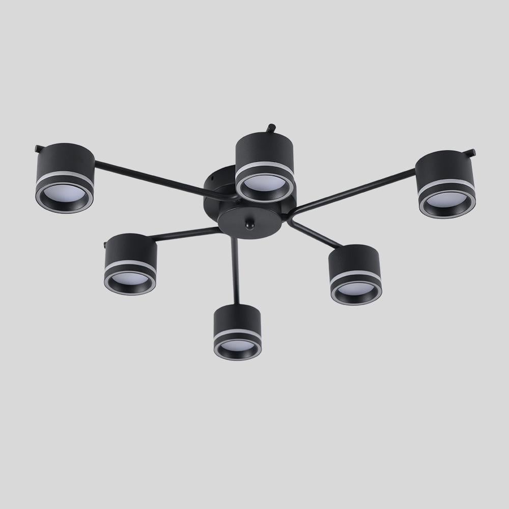 Люстра з 6 лампами в комплекті ESLLSE GELA GX53 R 750x130 мм Чорний (10519-10542) - фото 4