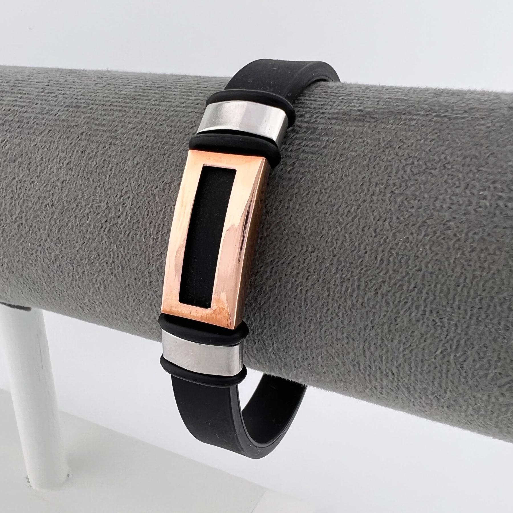 Браслет из медицинской стали на силиконовом ремешке 20 см (BSS-035)