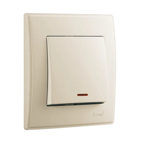 Вимикач одноклавішний Lezard Lesya з підсвіткою Кремовий (26389981)