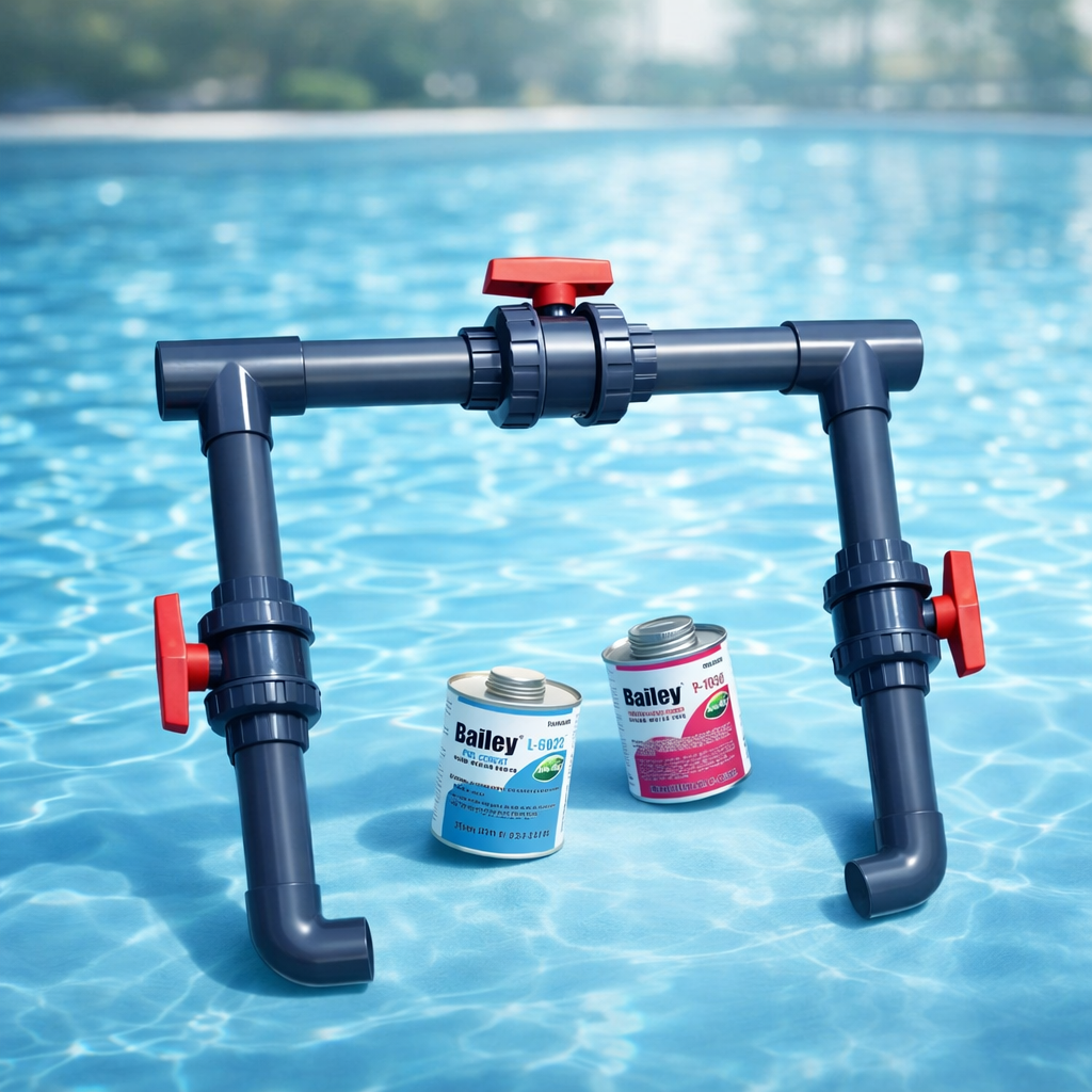 Байпас на 3 крани для підключення нагрівачів та обладнання для басейну 50 мм (6545678)