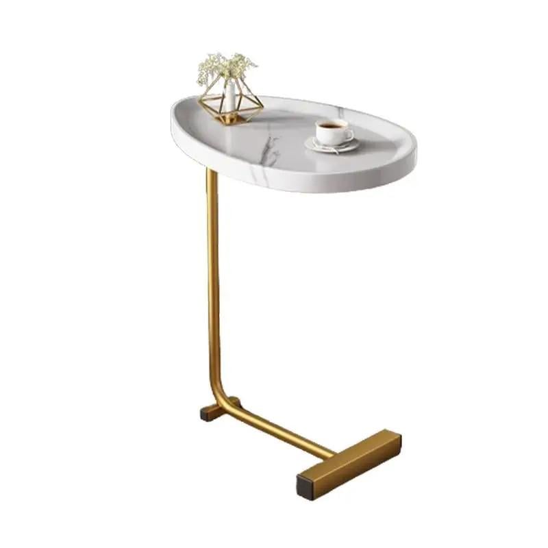 Столик журнальний дерев'яний з металевою основою Білий (JD-95-27)