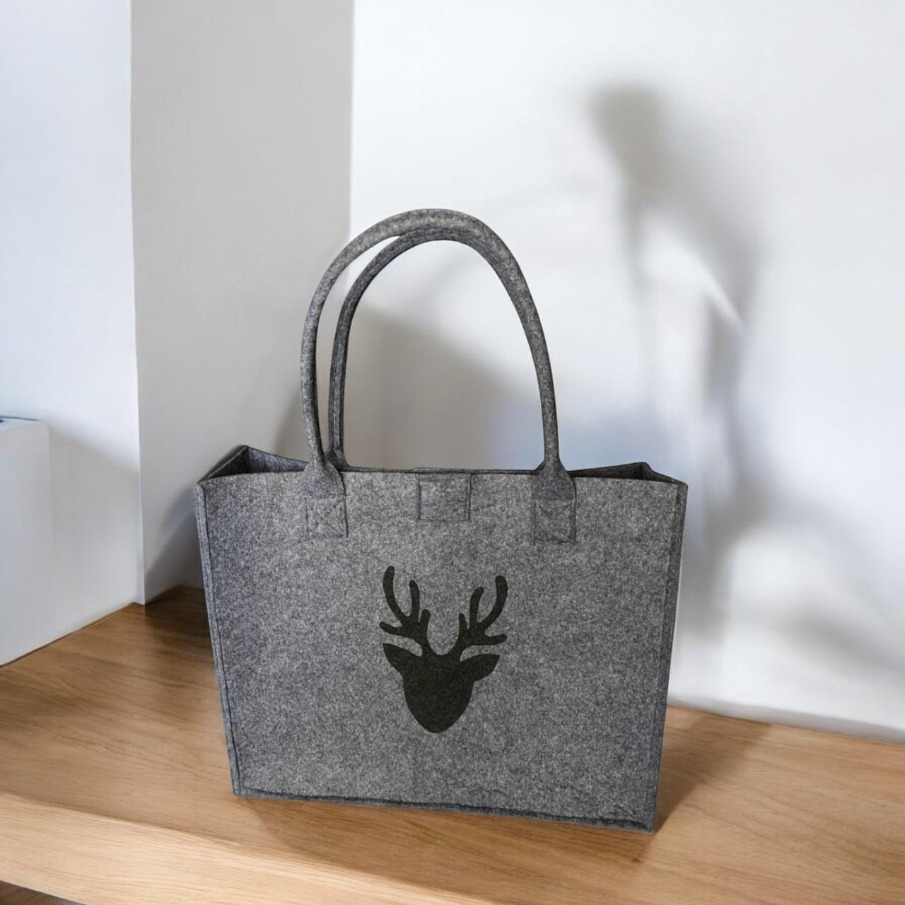 Шоппер из войлока HPI с ручками на кнопке универсальный Темно-серый (22922117) - фото 9