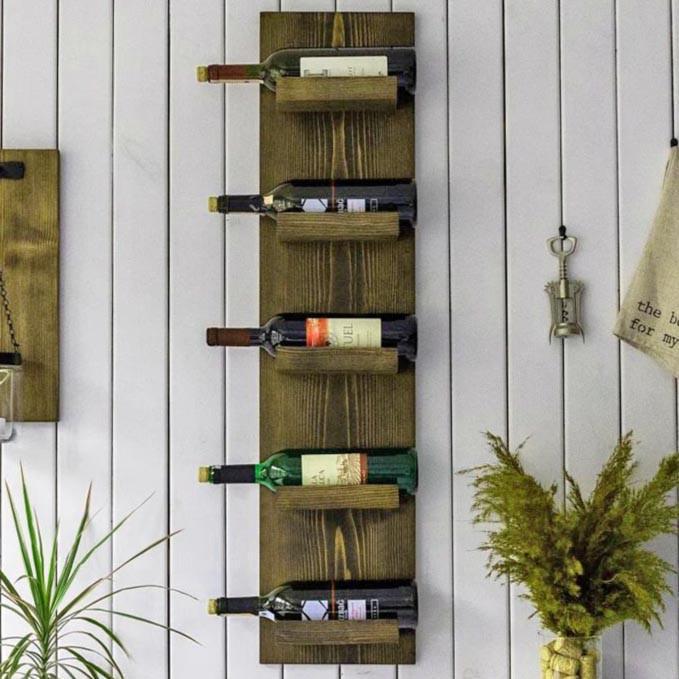 Полка для вина настенная из дерева Санда Рустикал (ПНК-005634)