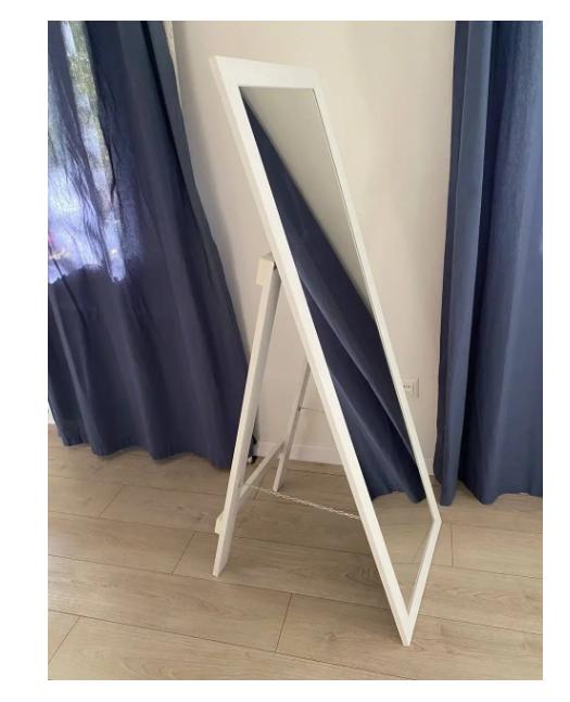 Зеркало ростовое в прямой раме на тонкой ножке 160х60 см Белый (29042685)