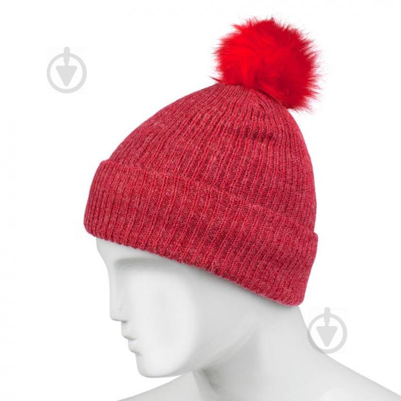 Шапка Beani'qe Fur Bob Dense с помпоном One size Красно-малиновая (22852)