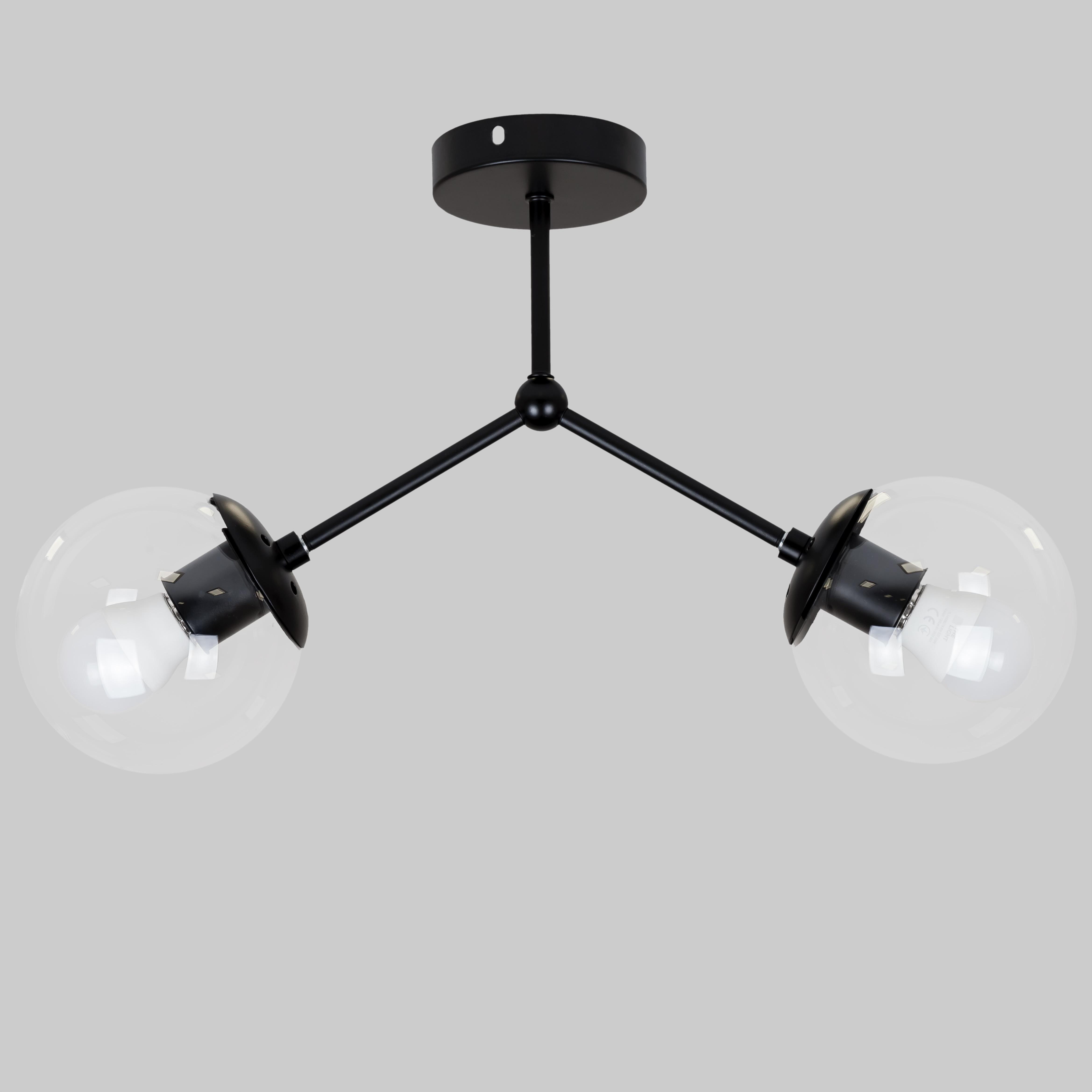 Люстра с двумя плафонами 52-9811-2 Black/Clear (52-9811-2 BK+CL) Люстра с двумя плафонами 52-9811-2 Black/Clear (52-9811-2 BK+CL)