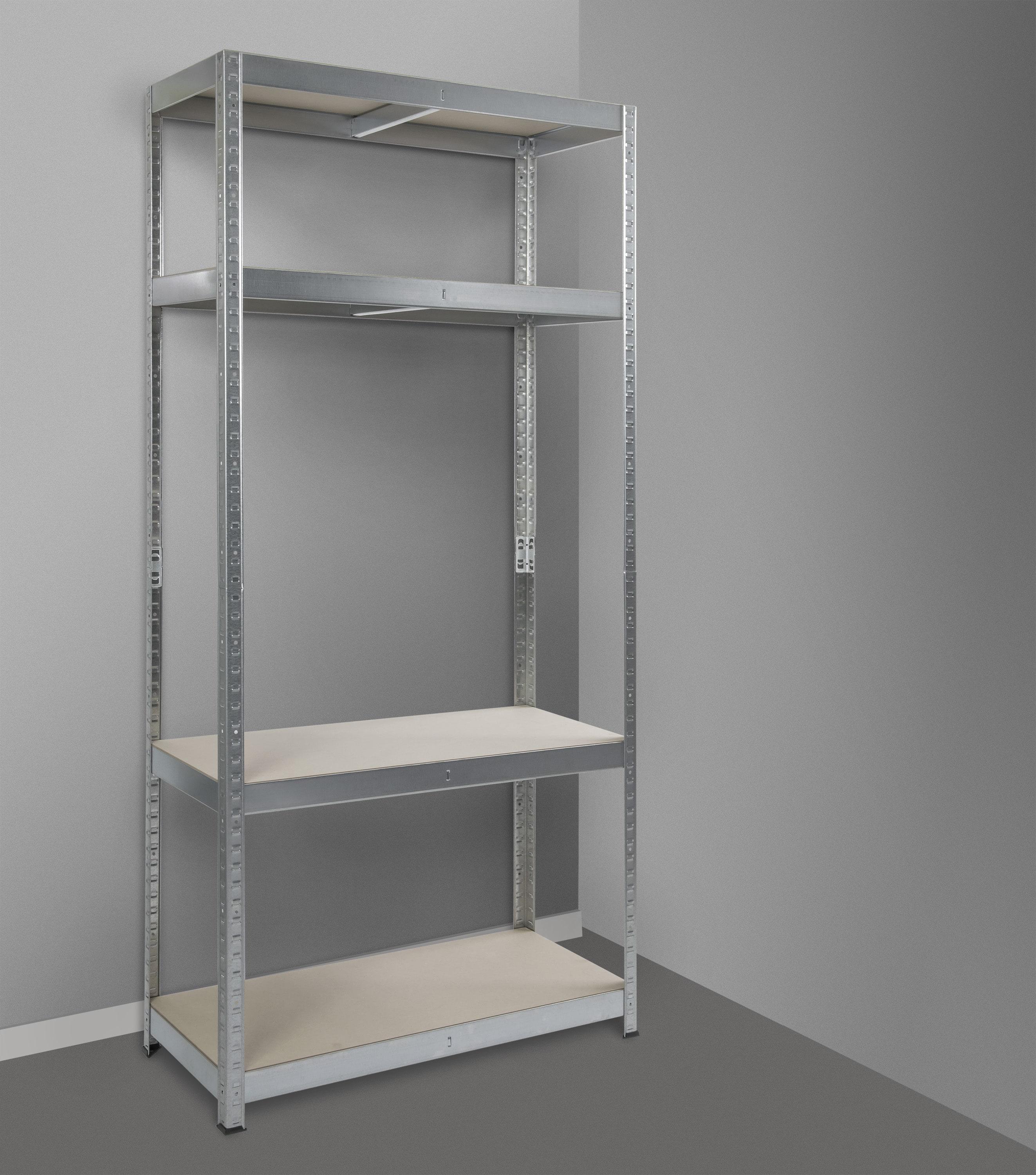 Стелаж StahlPro Pure 1650x800x300 мм металевий оцинкований 4 полиць ХДФ - фото 12