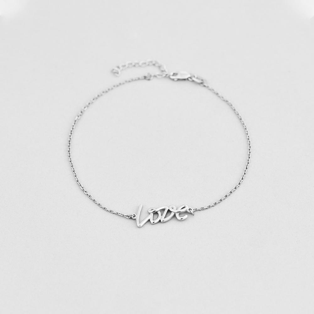 Браслет серебряный на ногу Minimal Любовь (4717р)