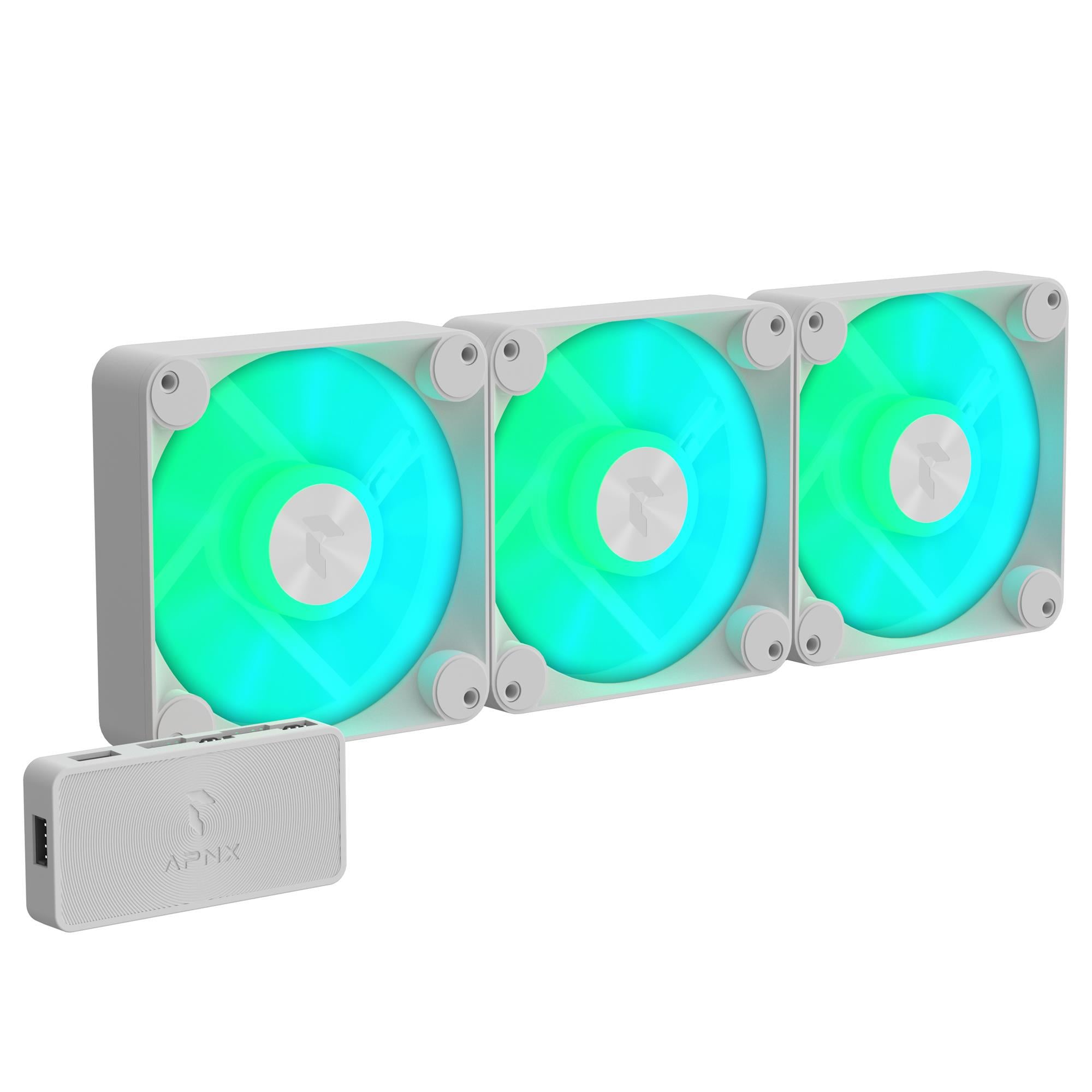 Вентилятор для корпусу APNX FP1-120 ARGB 120 мм 3 Pack White (APF3-PF11257.21)